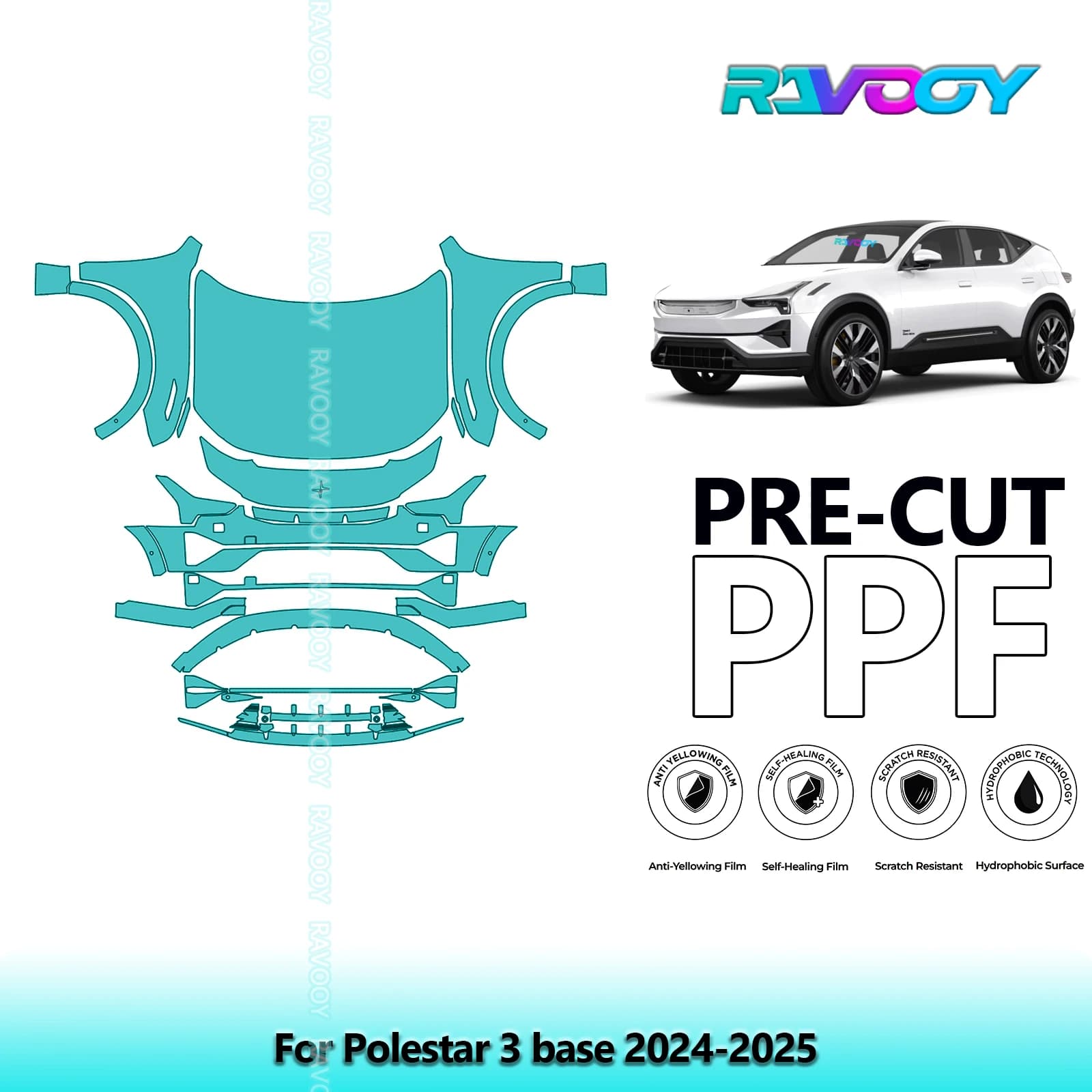 Kit avant de voiture, soutien-gorge transparent prédécoupé, Film de Protection de peinture PPF pour